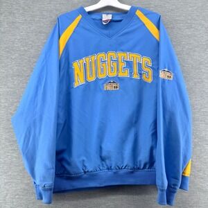 Vintage Denver Nuggets Windbreaker Mens XL Blue NBA Pullover Embroidered Logo